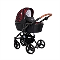 Carrozzina combinata RIMINI con cesta per neonato RUBY Red&Black