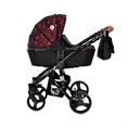 Carrozzina combinata RIMINI con cesta per neonato RUBY Red&Black