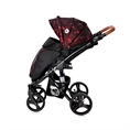 Carrozzina combinata RIMINI con coprigambe RUBY Red&Black