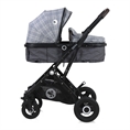 Carrozzina combinata SENA SET con cesta per neonato Grey SQUARED
