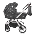 Carrozzina combinata RAMONA 3in1 con cesta per neonato Silver STRIPE