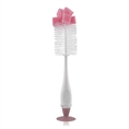 Scovolino per pulizia bottiglia e ciuccio con appoggio con ventosa BLUSH Pink