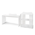 Bed MULTI white /large study desk with multi-functional dresser/