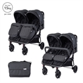 Passeggino DUO con cestino estivo BLACK